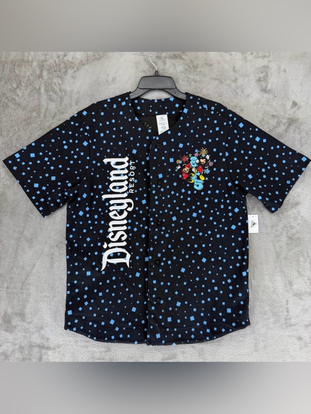 Disney Black and Blue Mickey and friends Resort Button-Up Shirt